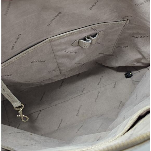 Brahmin Large Duxbury Satchel Bag in Macaroon Lady Vineyard Croc - Picture 7 of 9